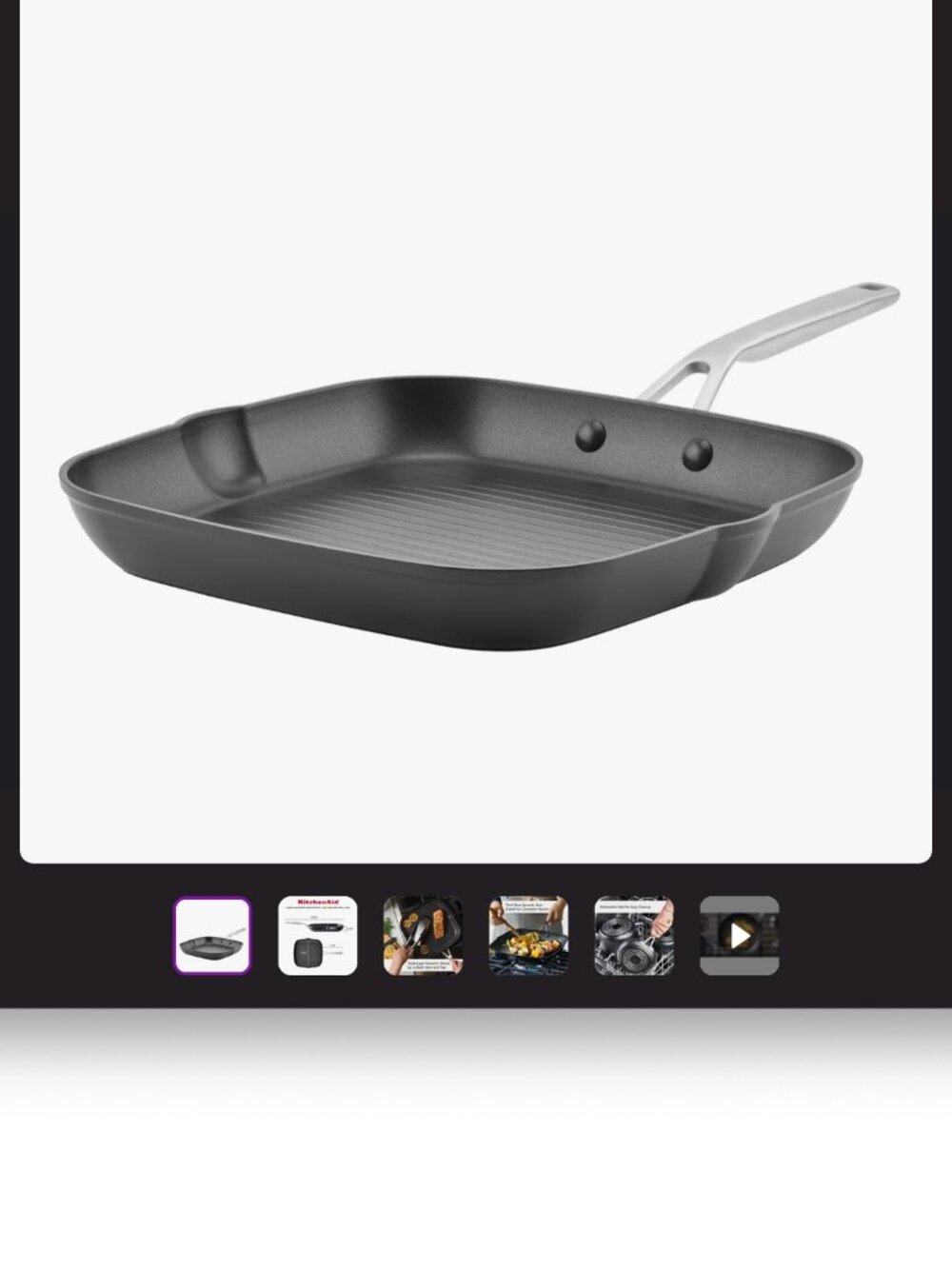 *NEW* KitchenAid Hard Anodized Induction Nonstick Stovetop Grill / Griddle